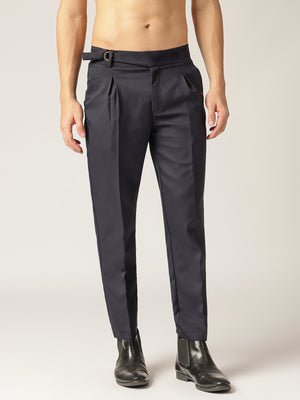 Navy Blue: Adjustable Fastening Neopolitan Trouser