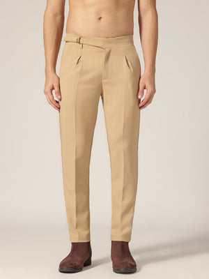 Beige: Adjustable Fastening Neopolitan Trouser