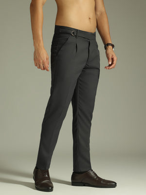 Dark Grey: Adjustable Fastening Neopolitan Trouser