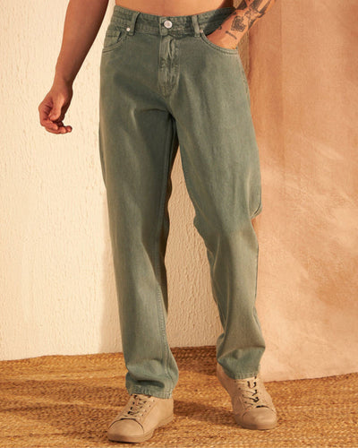 Mint Green: Korean Baggy Jeans