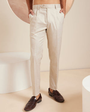 DENNISON Men Beige Formal Trousers