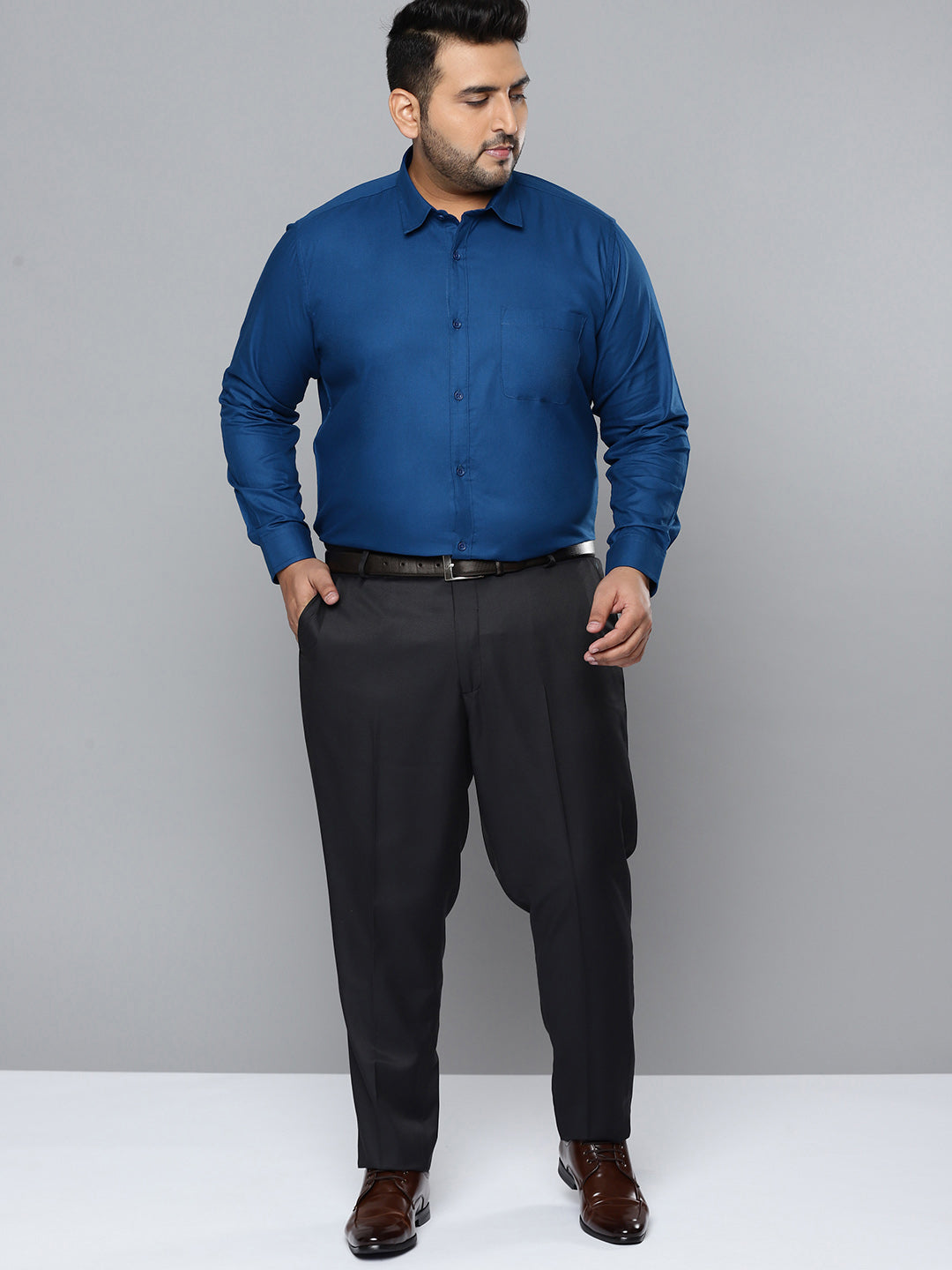 Men Blue Smart Slim Fit Opaque Formal Shirt