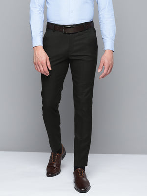 DENNISON Men Smart Checked Tapered Fit Formal Trousers