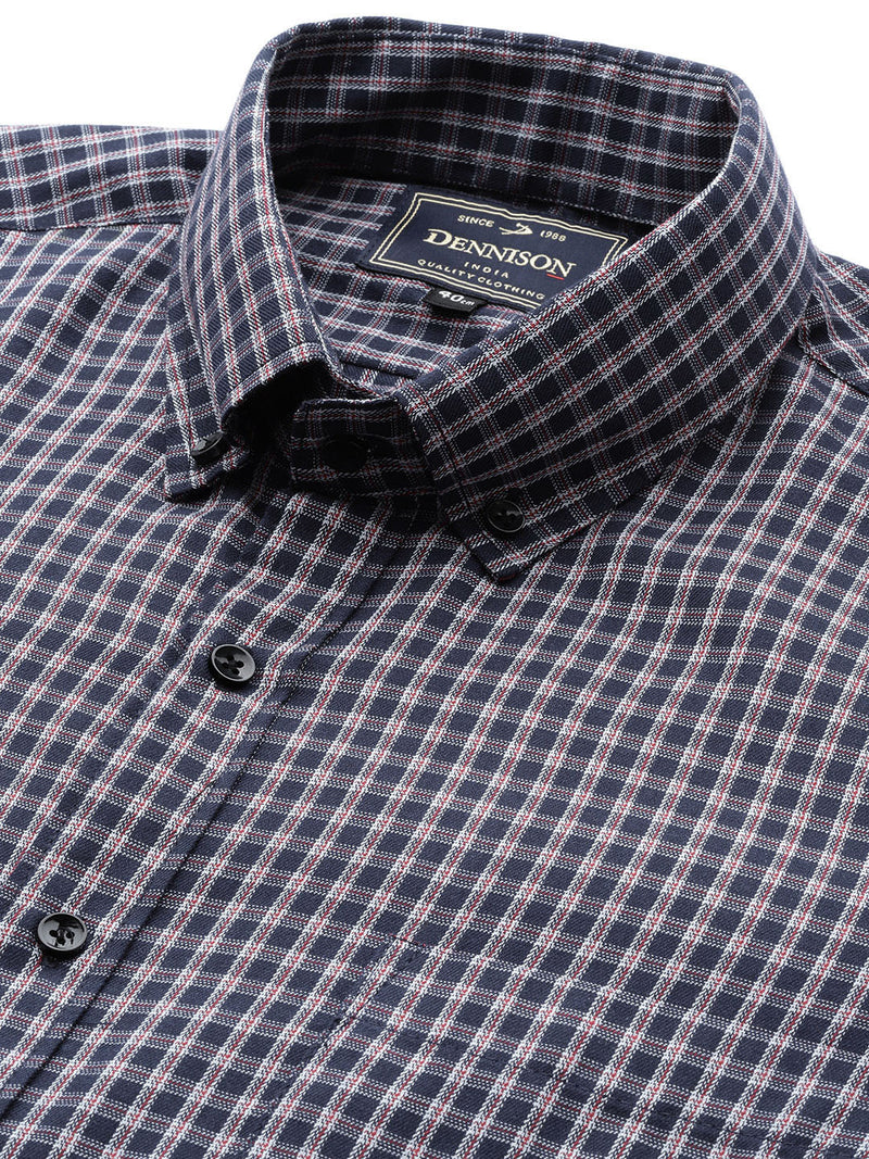 Men Smart Slim Fit Gingham Checks Formal Shirt
