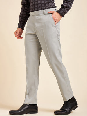 DENNISON Men Flat-Front Mid-Rise Regular Trousers