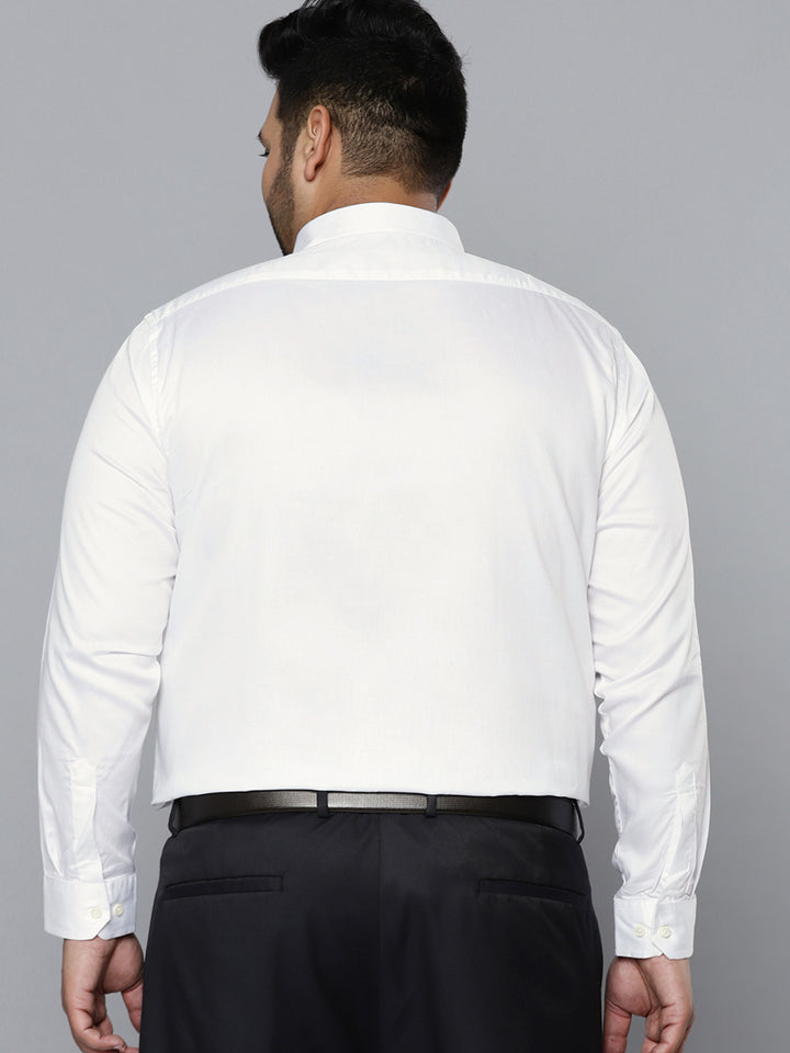 Men White Smart Slim Fit Opaque Pure Cotton Formal Shirt