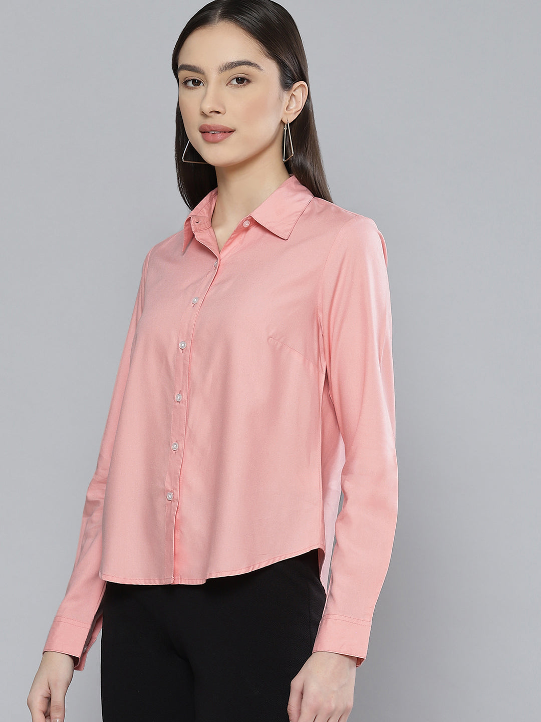 DENNISON Women Pink Solid Formal Shirt