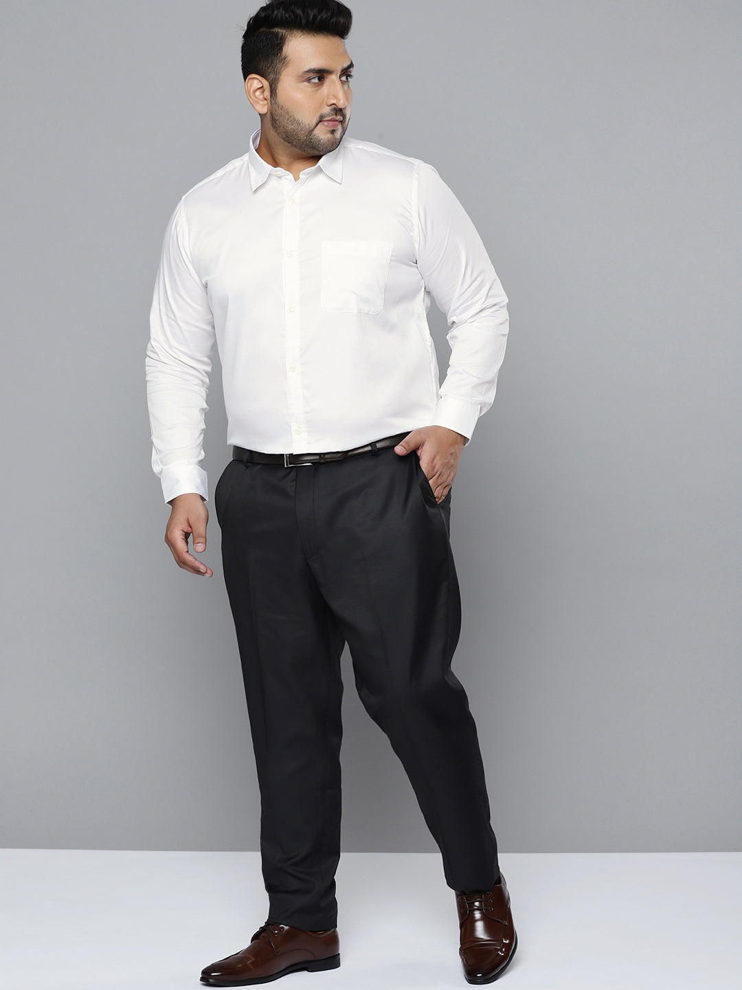 Men White Smart Slim Fit Opaque Pure Cotton Formal Shirt