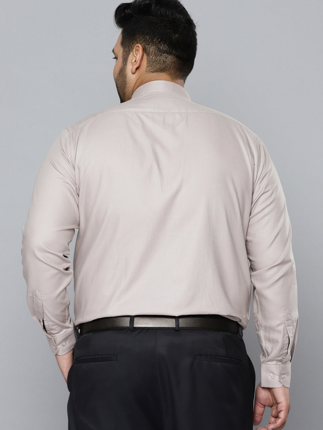Men Taupe Smart Slim Fit Opaque Pure Cotton Formal Shirt
