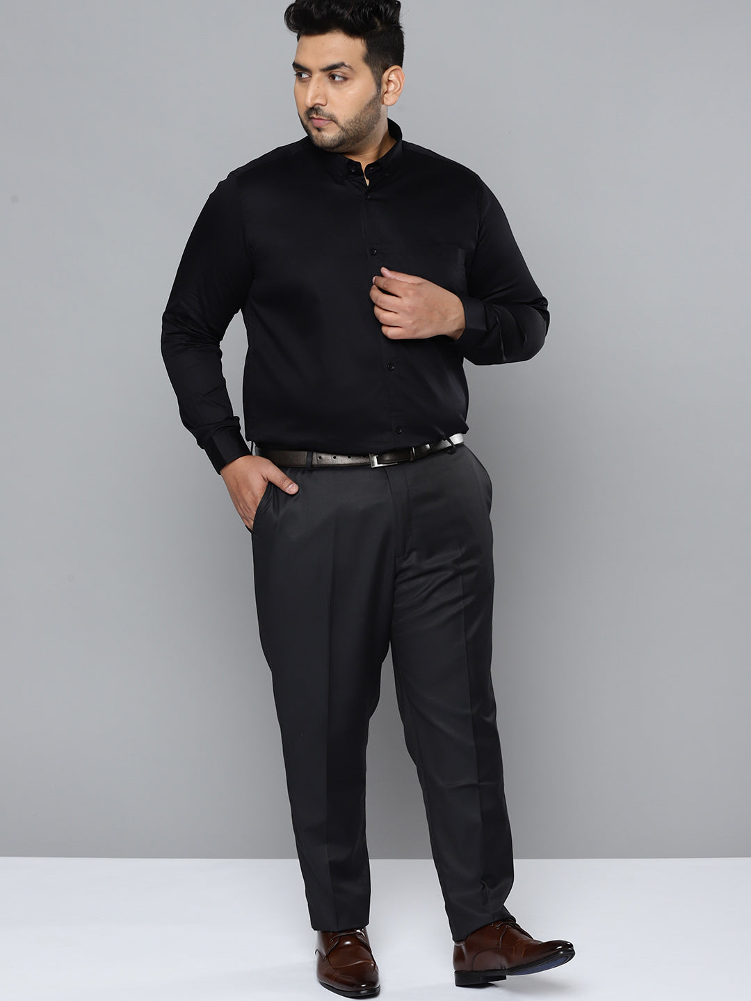 Men Black Smart Slim Fit Opaque Formal Shirt