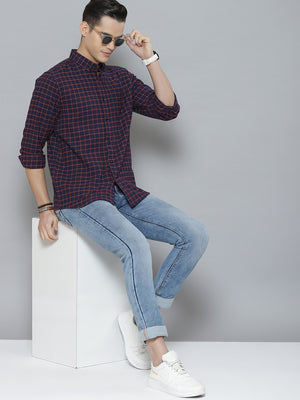 Men Smart Tartan Checked Cotton Casual Shirt
