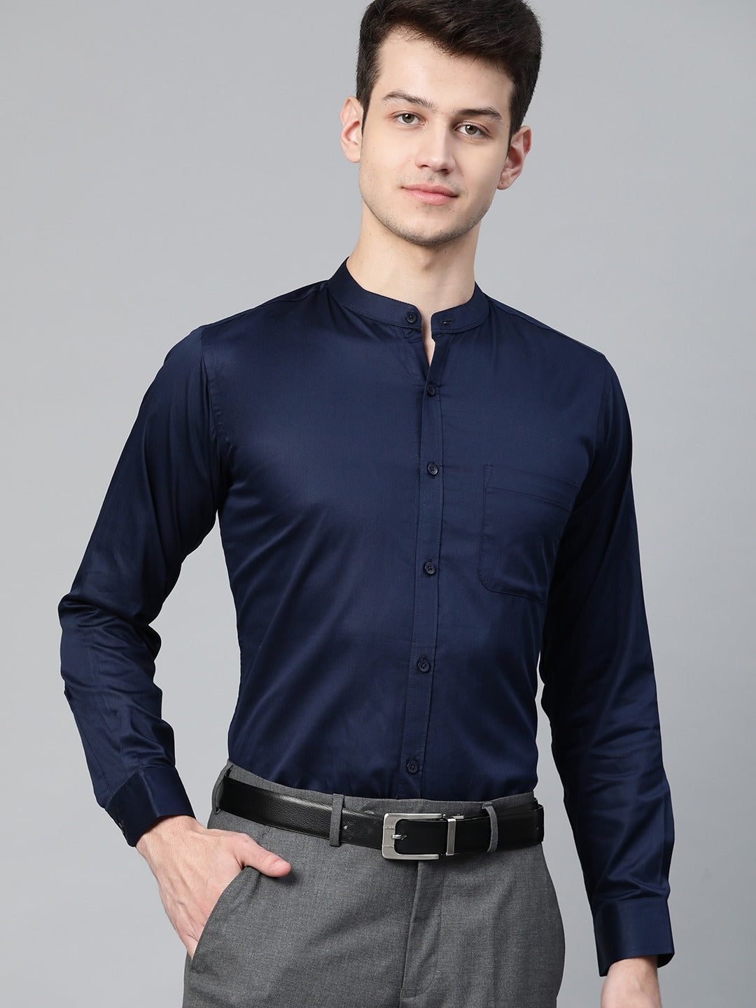 Navy Blue: Solid Formal Shirt