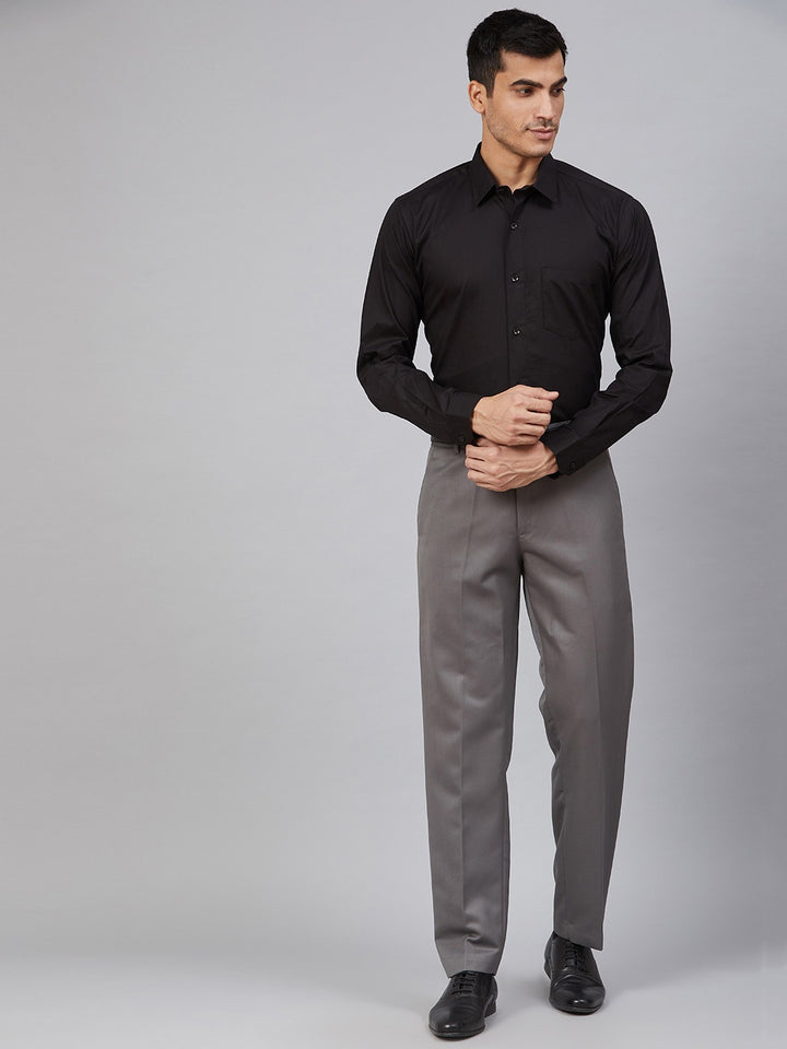 Men Black Smart Slim Fit Water  Stain Repellent Solid Formal Shirt
