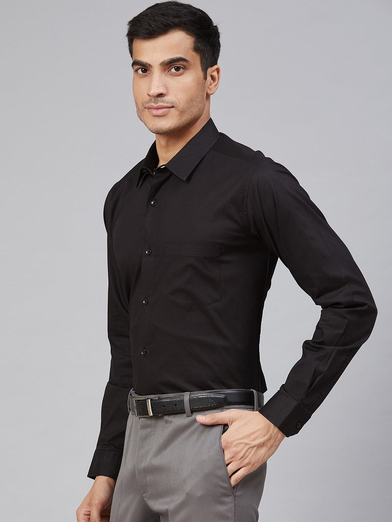 Black:  Water Stain Repellent Solid Formal Shirt