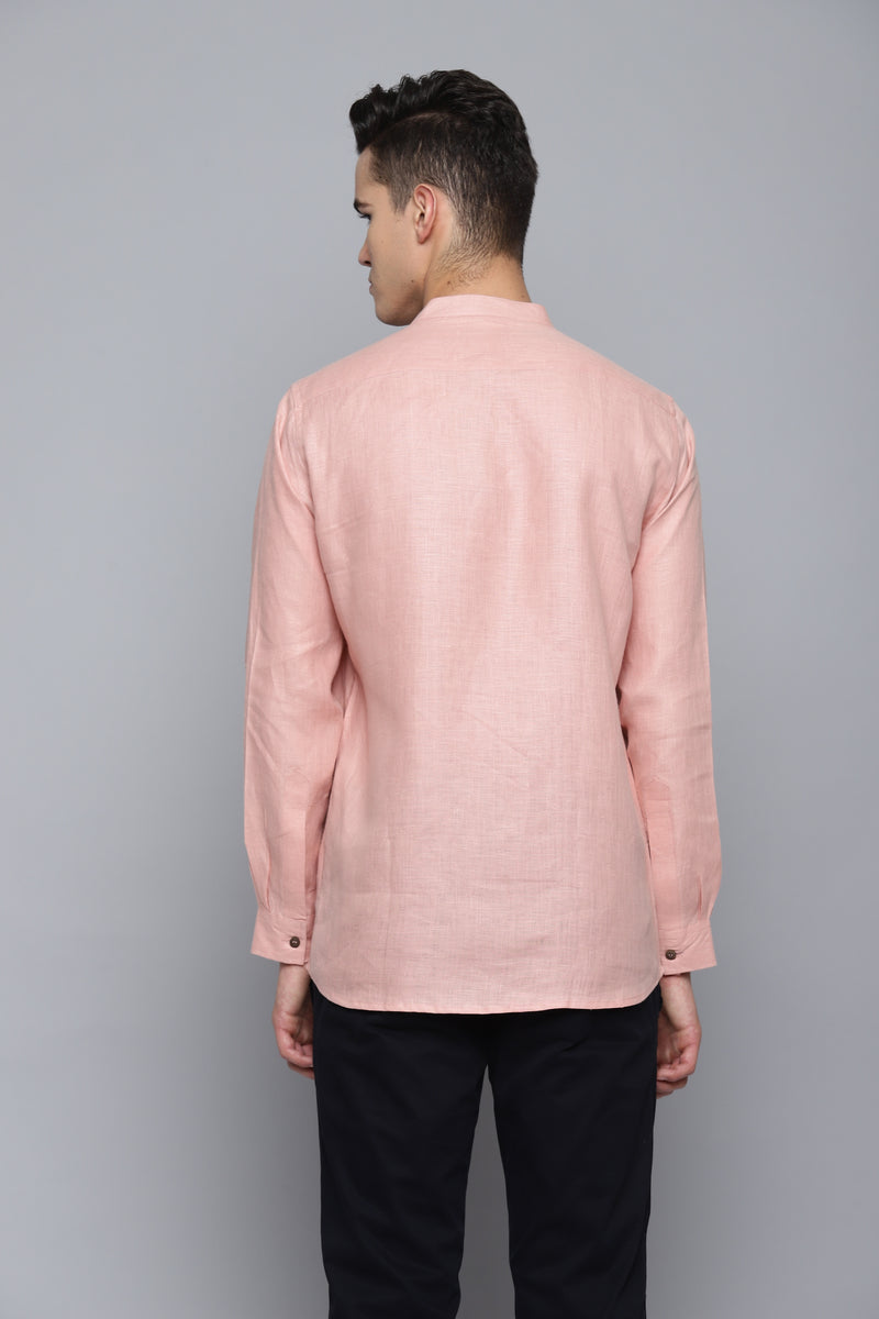 Pink:Full Sleeves Hemp Shirt