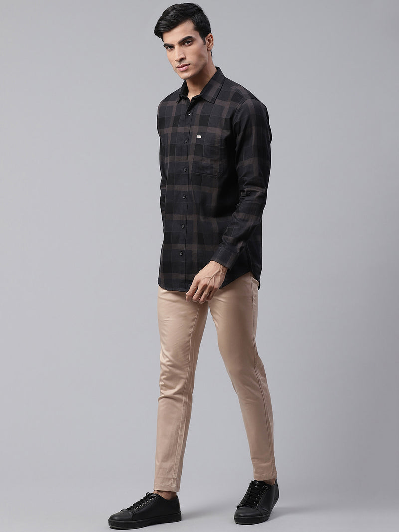 Men Beige Smart Skinny Fit Solid Chinos