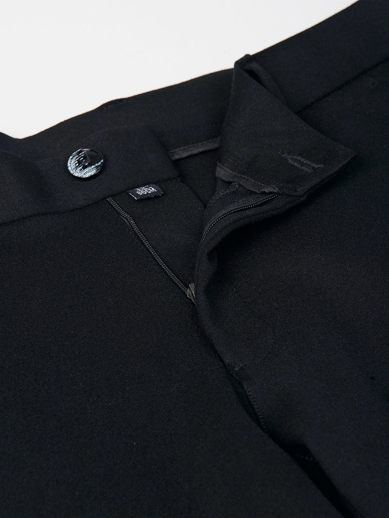 Black: Stretchable Wrinkle Free Cropped Fit Chinos