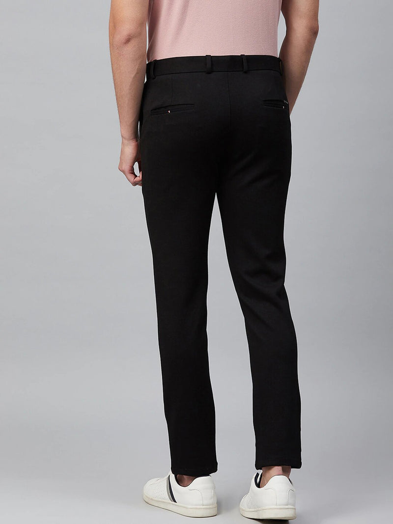 Black: Stretchable Wrinkle Free Cropped Fit Chinos