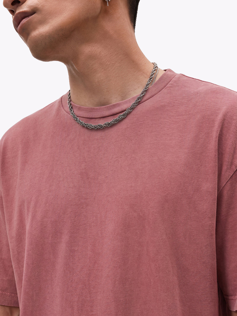 Oversized Stone Wash Embroidered T-Shirt