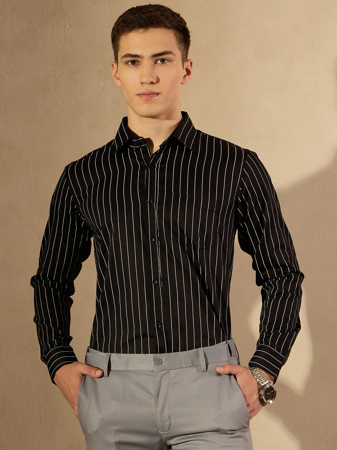 Vertical Striped Regular Fit Formal Shirt