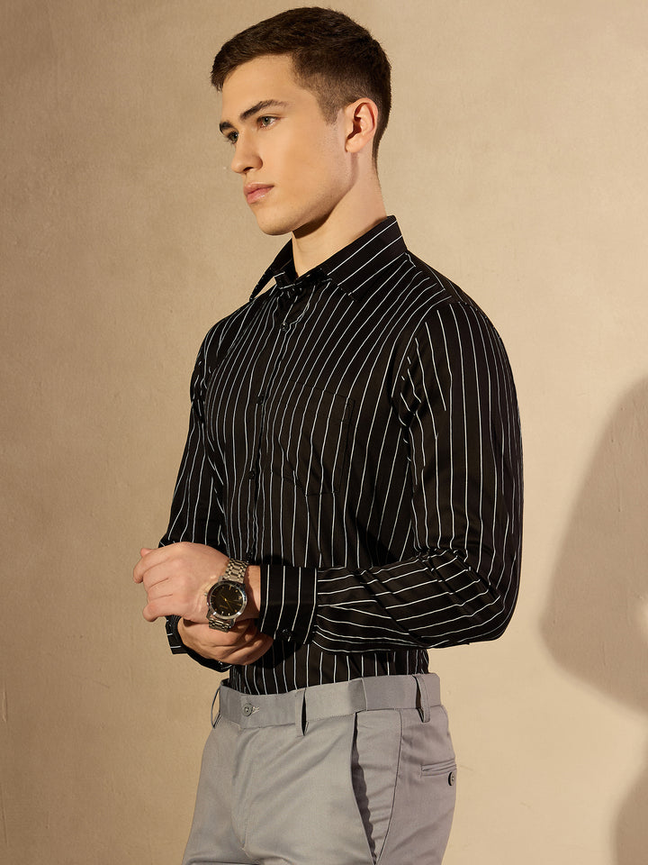 Vertical Striped Regular Fit Formal Shirt