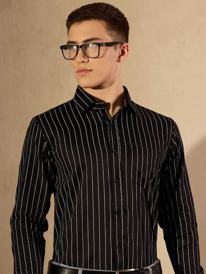 Vertical Striped Regular Fit Formal Shirt