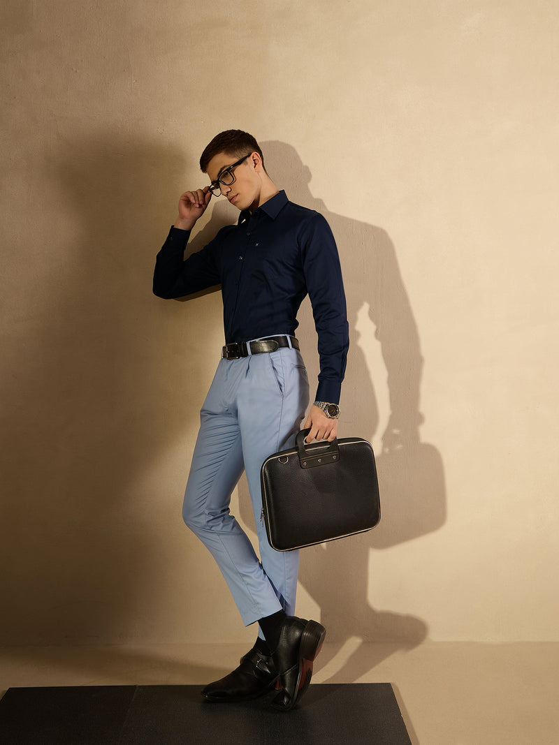 Navy blue: Pure Cotton Formal Shirt