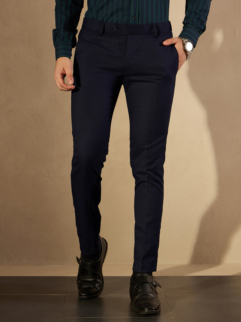 Auto Fit Flexi Waist Checked Trouser