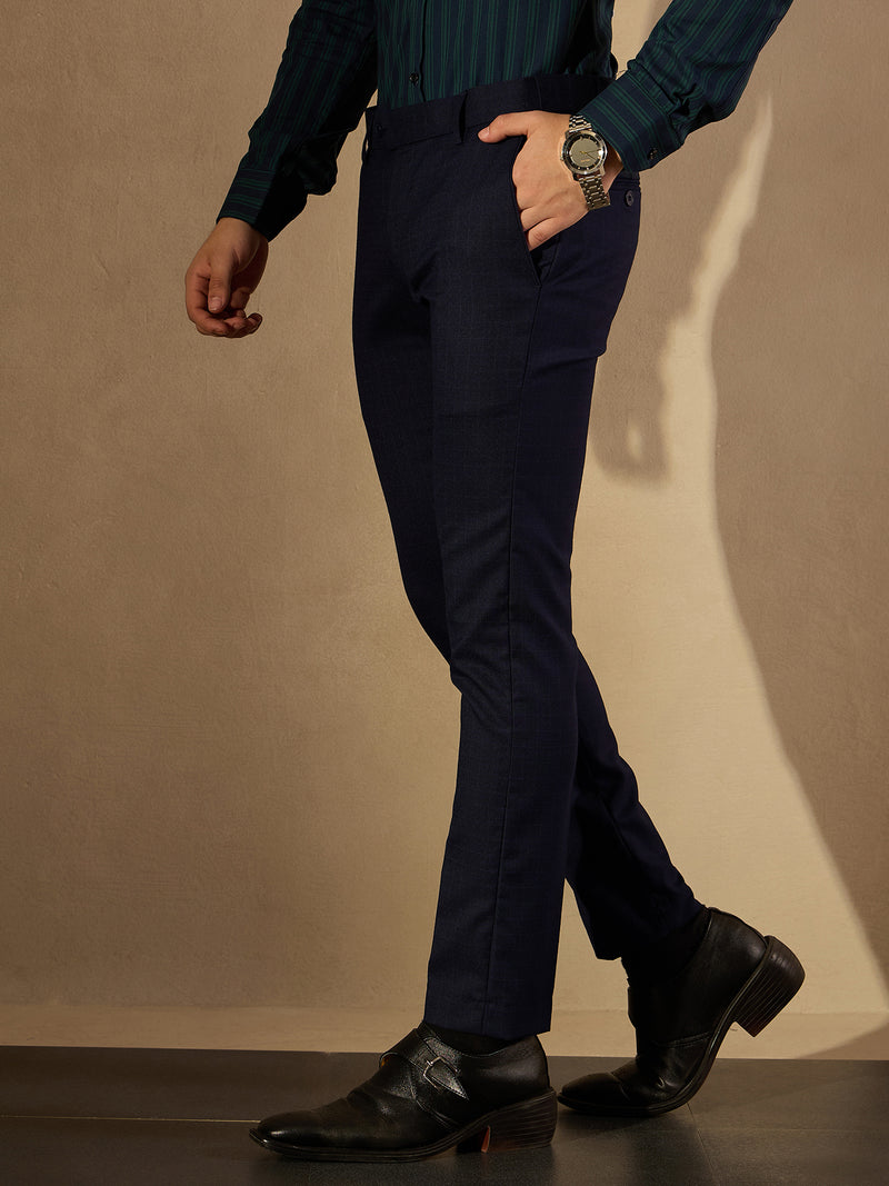 Auto Fit Flexi Waist Checked Trouser
