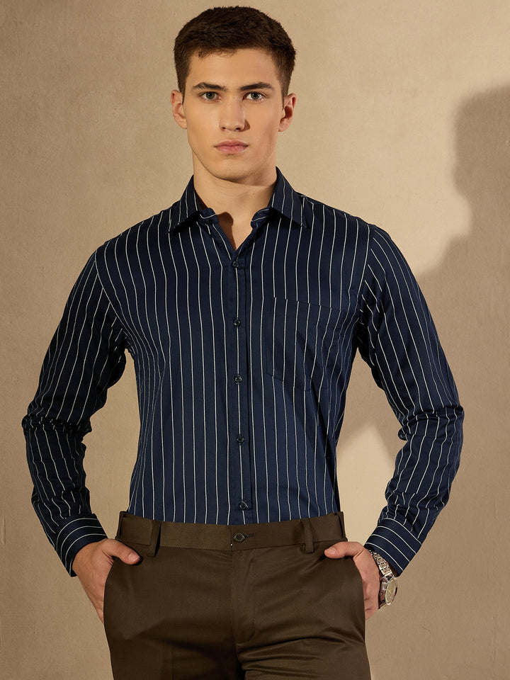 Vertical Striped Regular Fit Formal Shirt