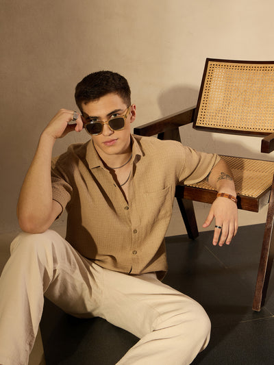 Self Design Drop Shoulder Oversized Shirt