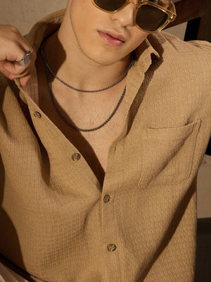 Self Design Drop Shoulder Oversized Shirt