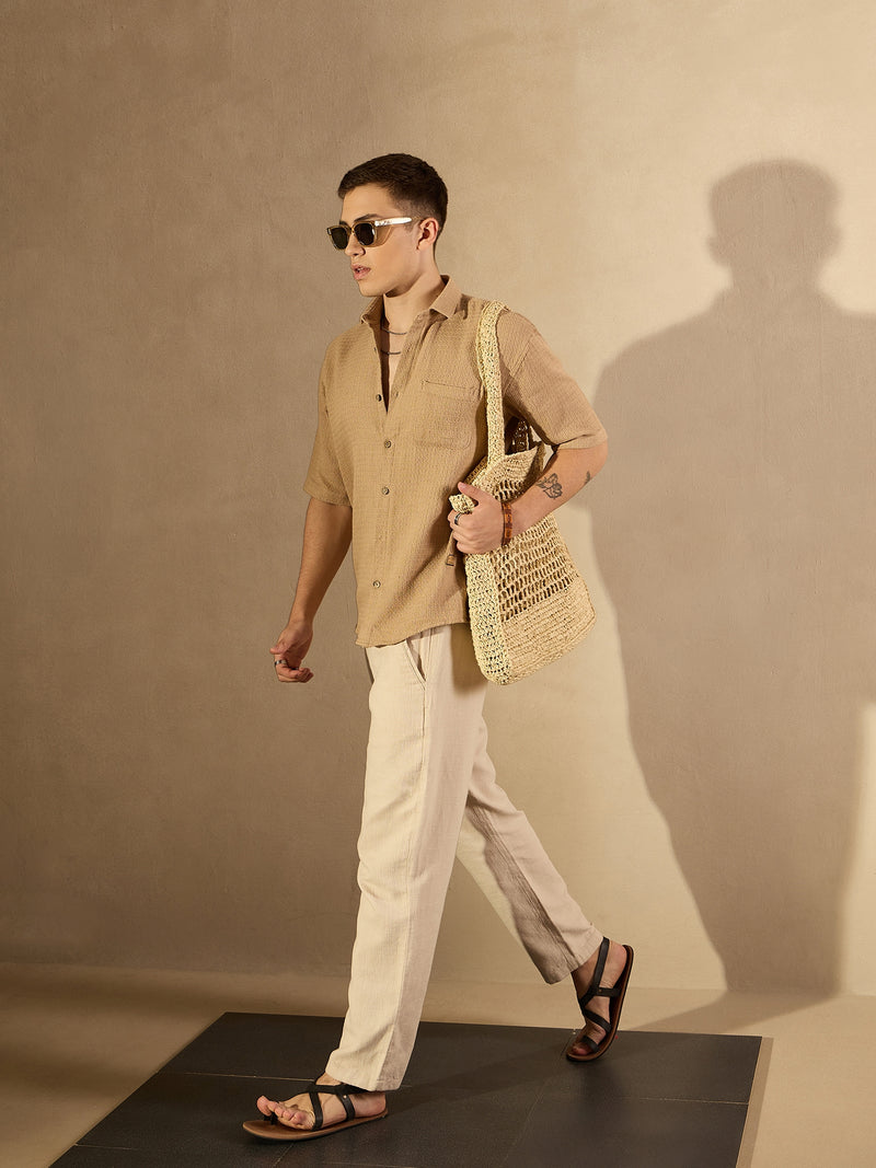 Self Design Drop Shoulder Oversized Shirt