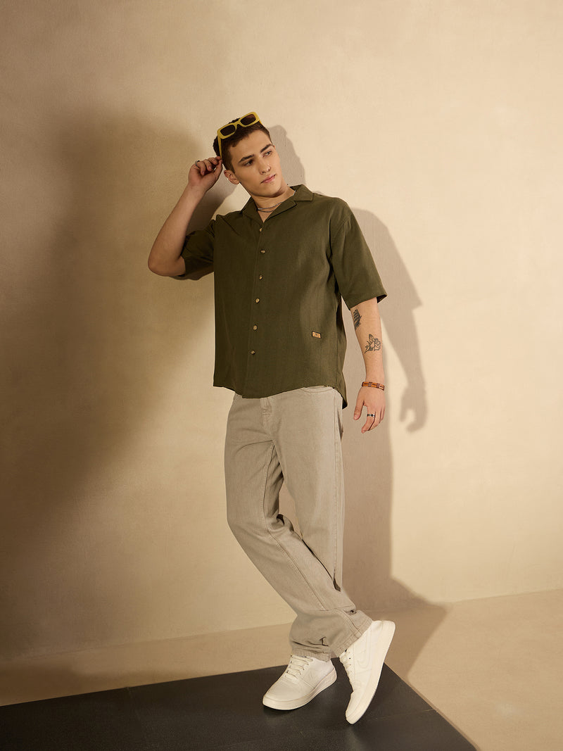 Mud Yellow Korean Baggy Jeans