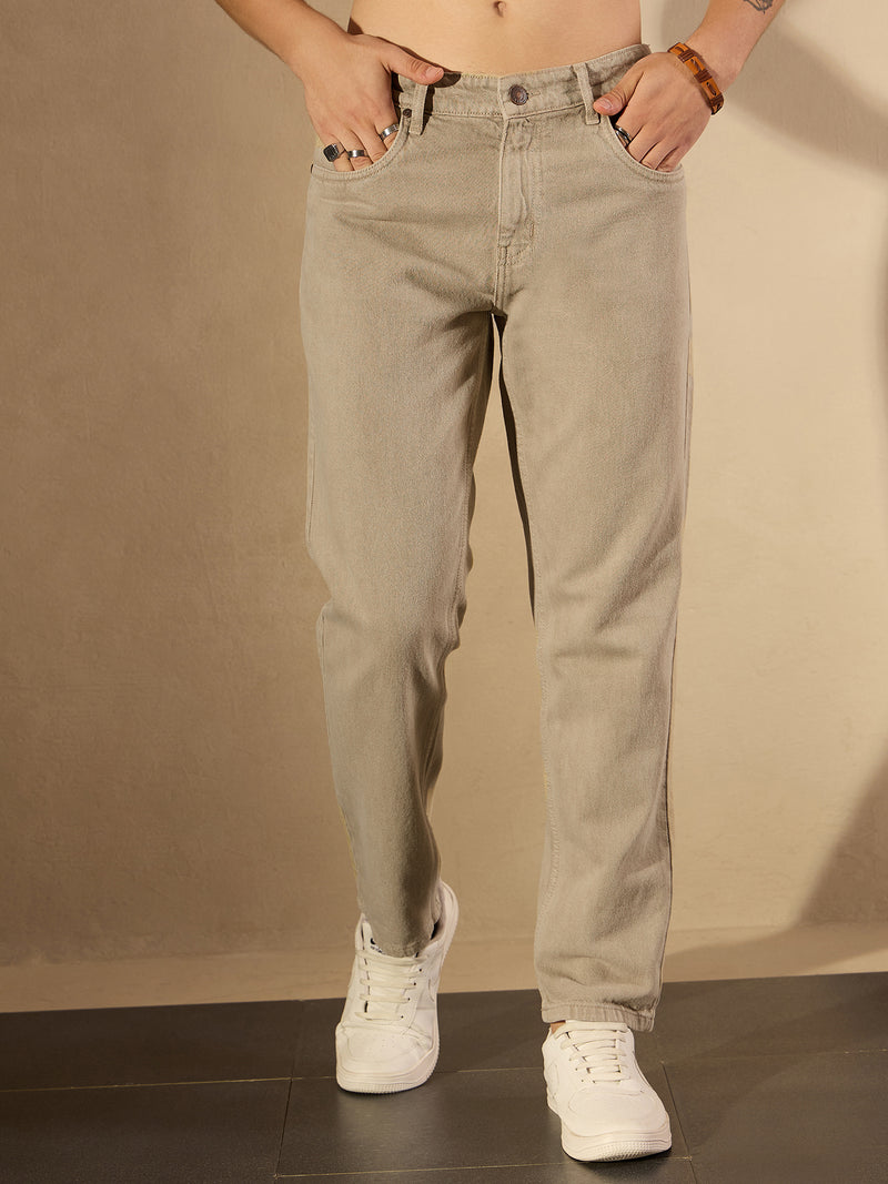 Mud Yellow Korean Baggy Jeans