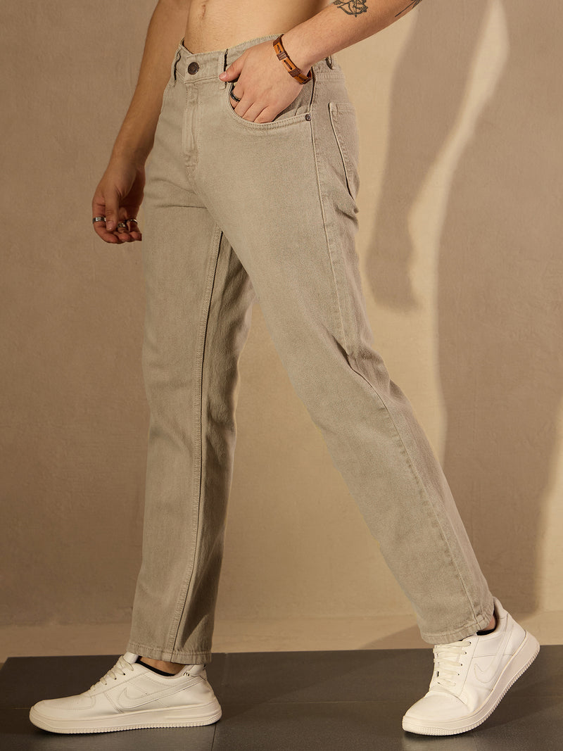Mud Yellow Korean Baggy Jeans