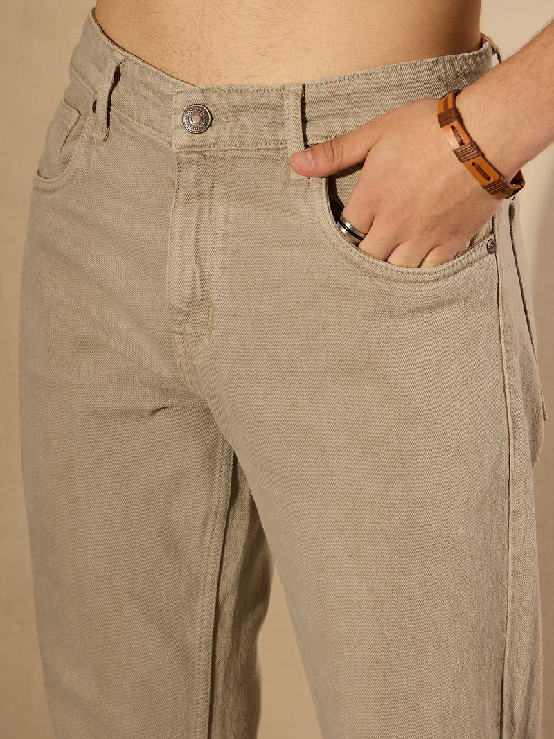 Mud Yellow Korean Baggy Jeans