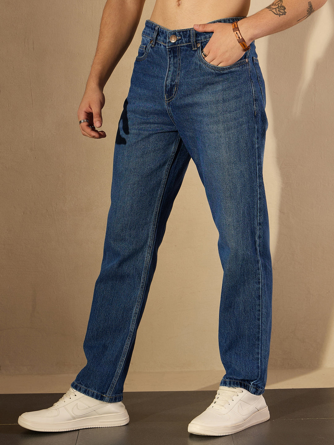 Blue Dark Fade Korean Baggy Fit Jeans