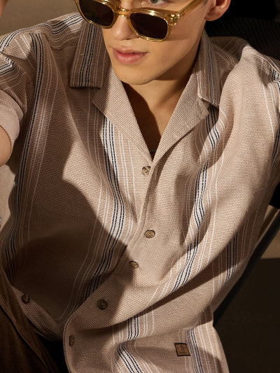 Aspect Striped Oversized Cotton Shirt