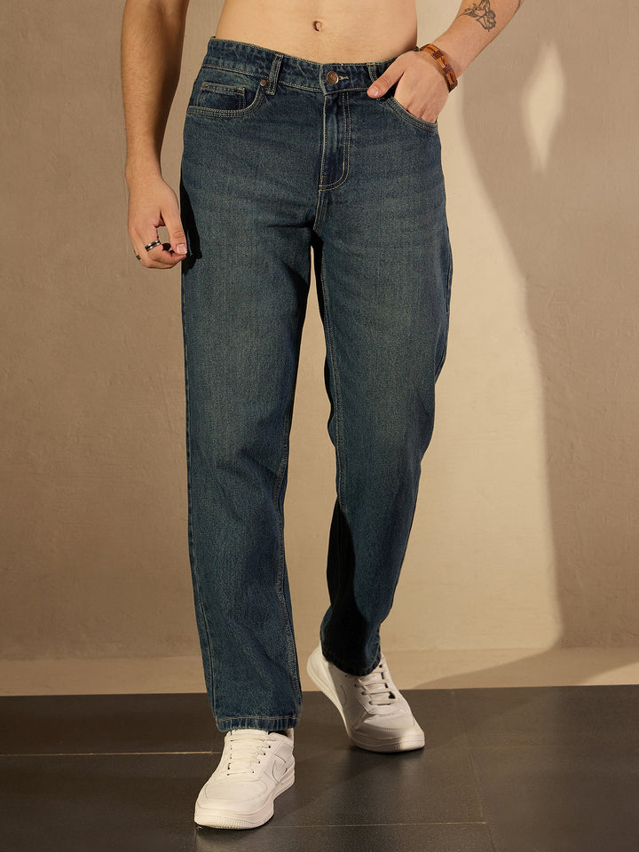 Dark Blue Korean Baggy Fit Jeans