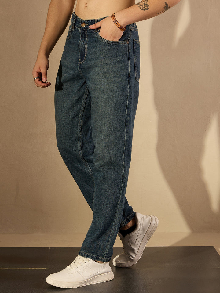 Dark Blue Korean Baggy Fit Jeans