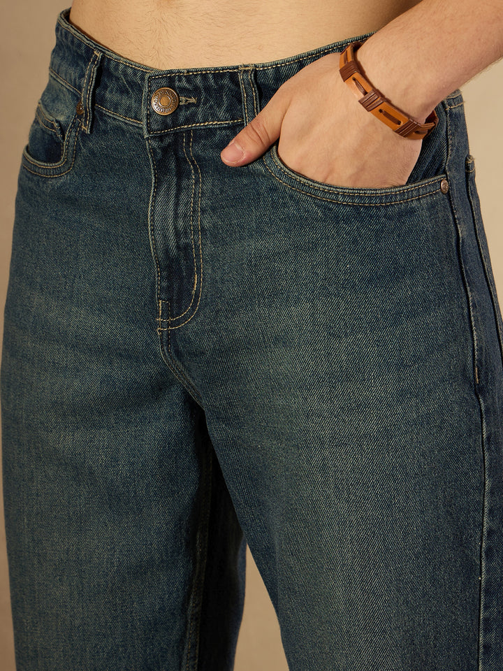 Dark Blue Korean Baggy Fit Jeans