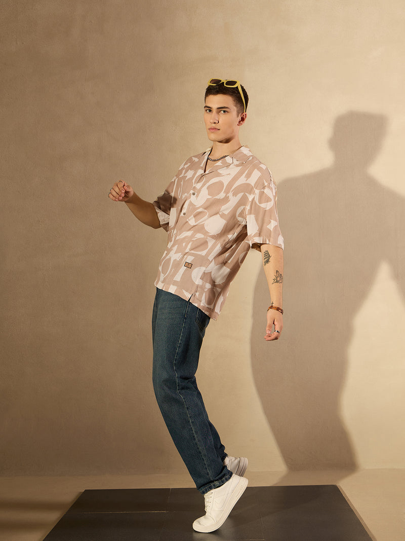 Geometric Printed Oversized Casual Shirt