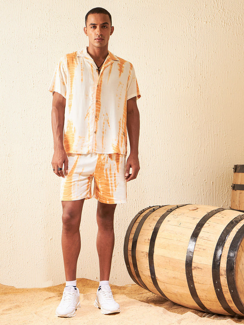 DENNISON Men Comfort Fit Coord Set | Printed Shirt With Shorts