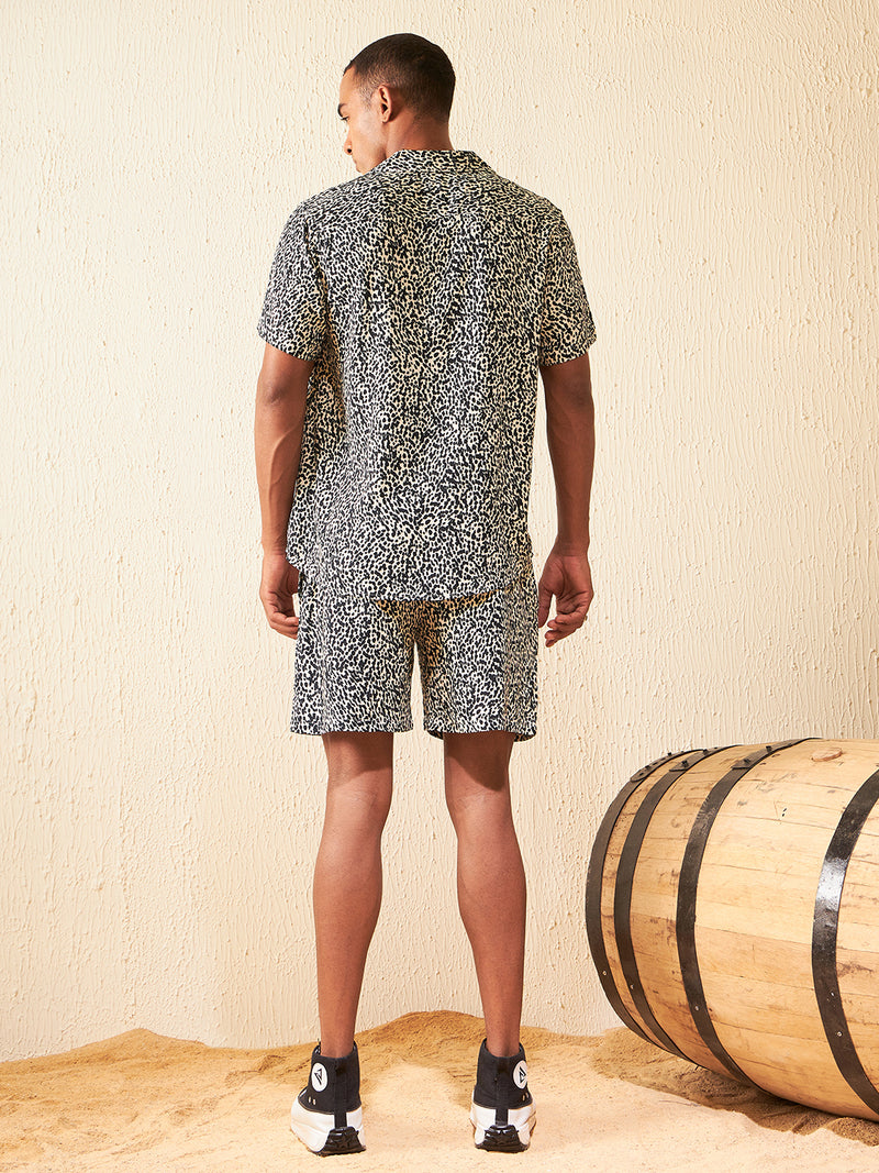 DENNISON Men Comfort Fit Coord Set | Printed Shirt With Shorts