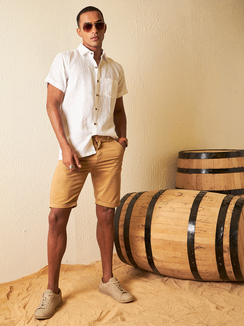White: Half Sleeves Sustainable Hemp Shirt