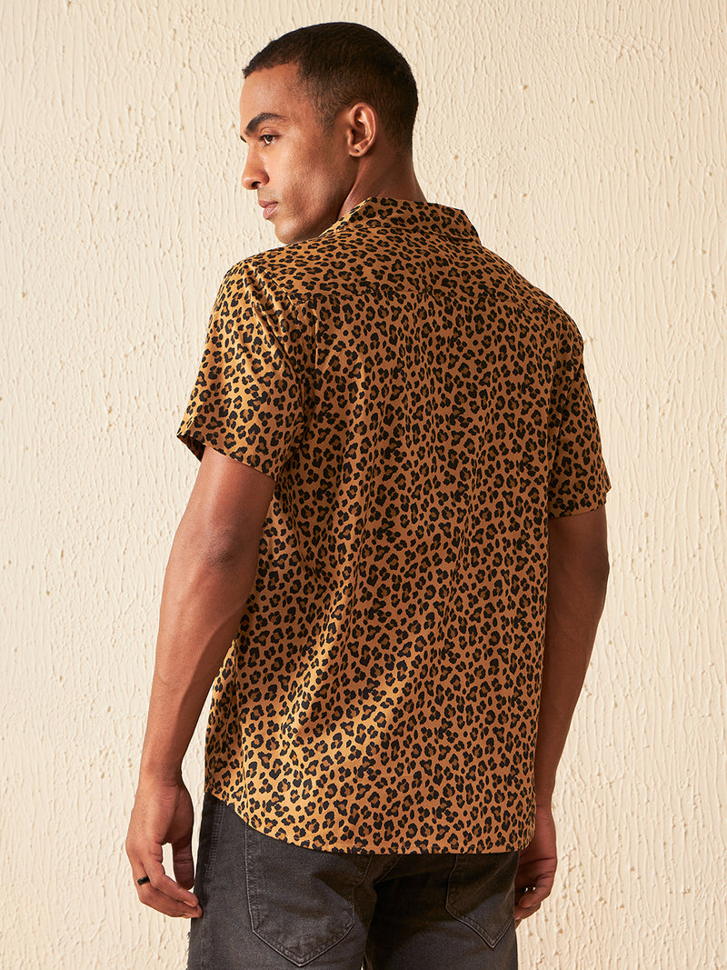 DENNISON Men Smart Animal Printed Cuban Collar Casual Shirt