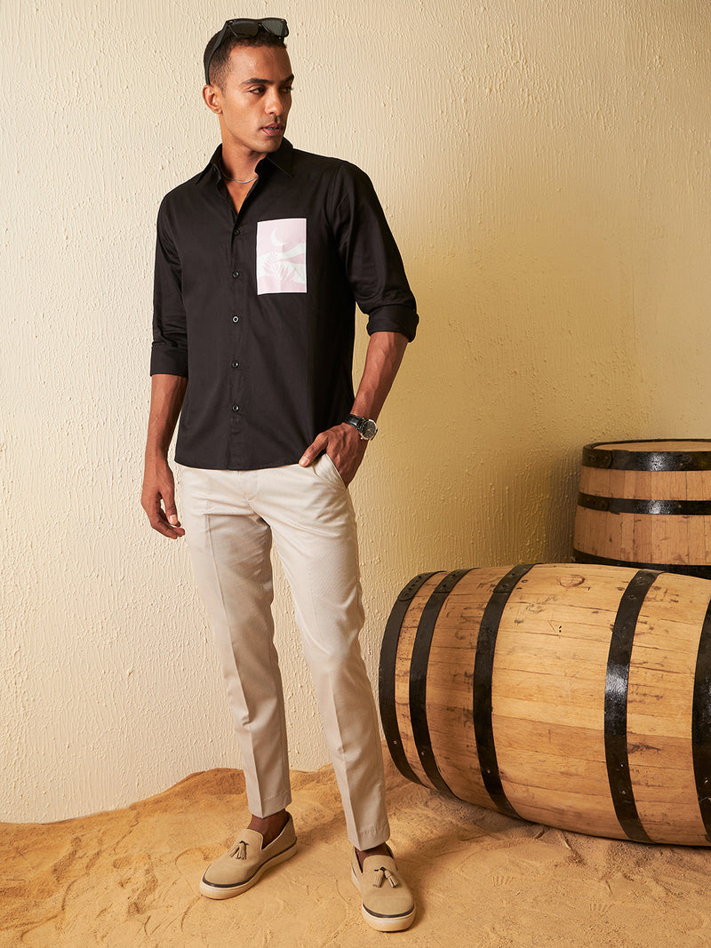 DENNISON Men Smart Opaque Graphic Printed Party Shirt