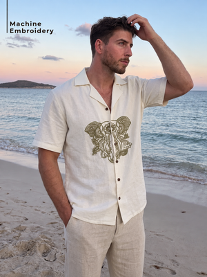 Front Embroidery Resort Wear shirt
