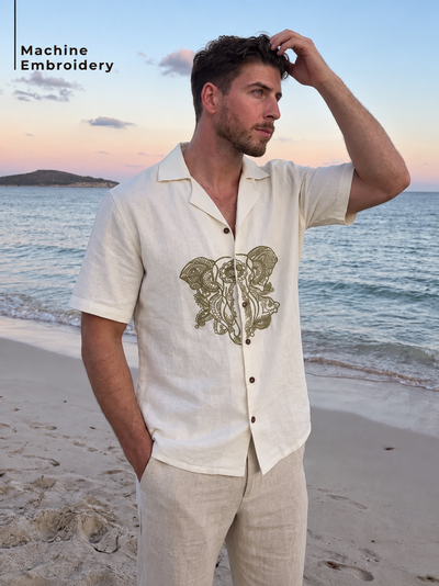 Front Embroidery Resort Wear shirt